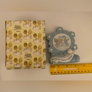 Precious Moments Blue and White Snow Globe